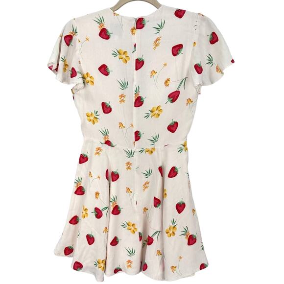 Privacy Please Dixie Mini Dress Strawberry Print Plunge Neck size XS - Picture 7 of 10